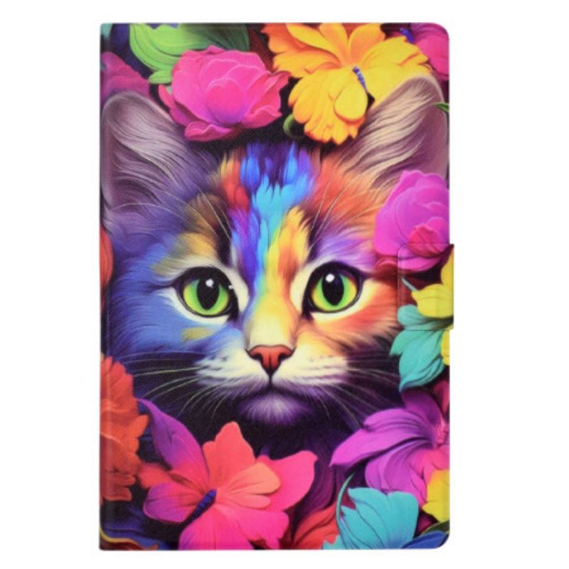 Bőrtok Samsung Galaxy Tab S11 Színes Macska