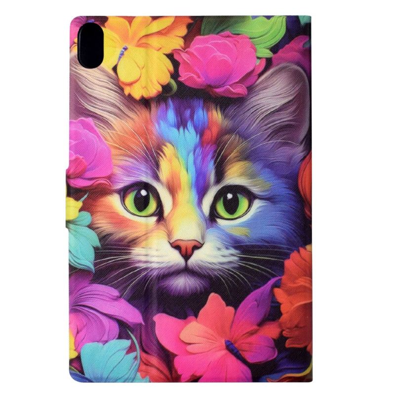Bőrtok Samsung Galaxy Tab S11 Színes Macska