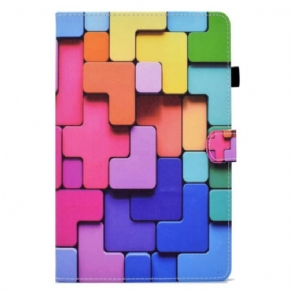 Bőrtok Samsung Galaxy Tab S11 Színes Négyzetek