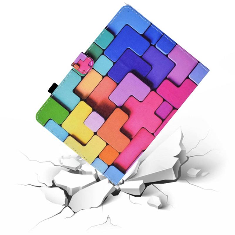 Bőrtok Samsung Galaxy Tab S11 Színes Négyzetek