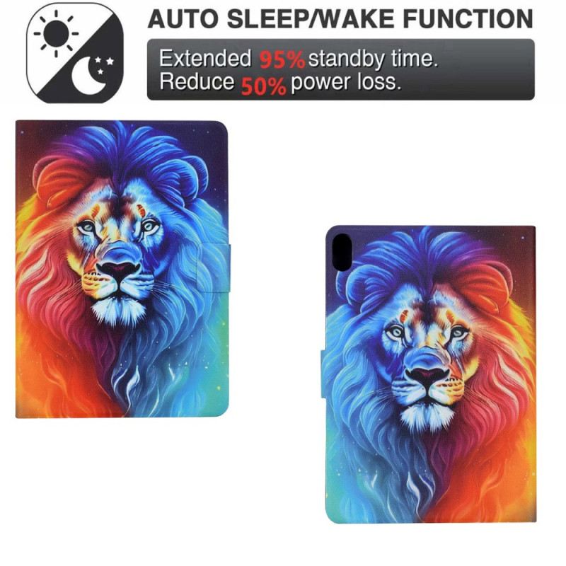 Bőrtok Samsung Galaxy Tab S11 Színes Oroszlán