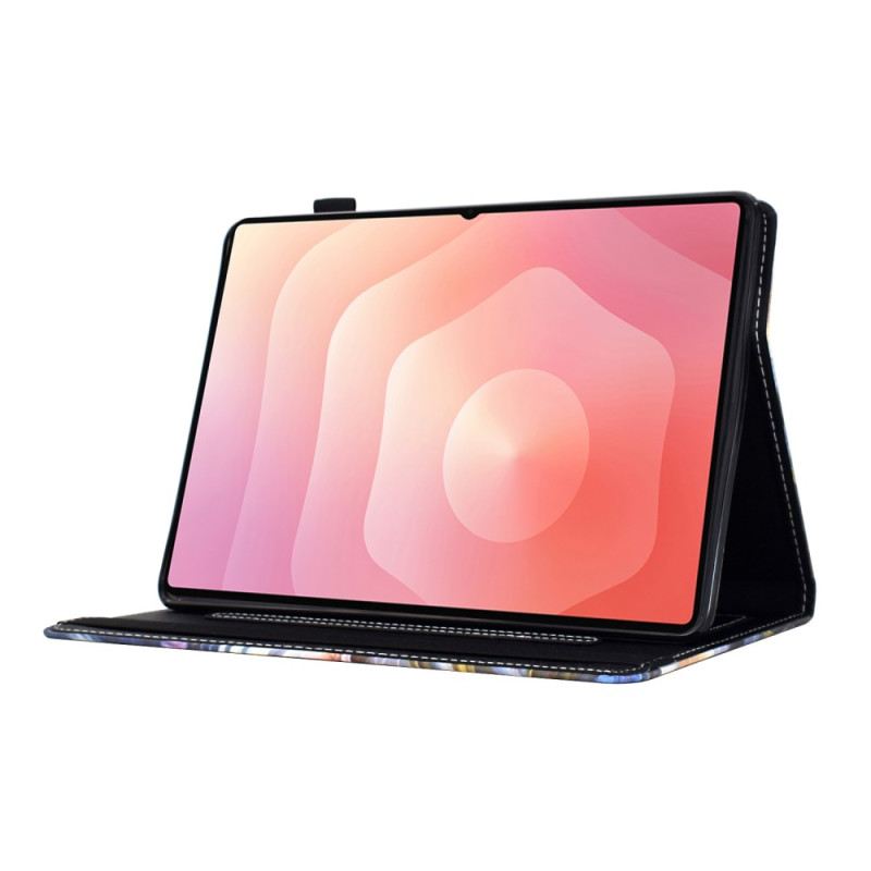 Bőrtok Samsung Galaxy Tab S11 Színes Virágok És Madarak