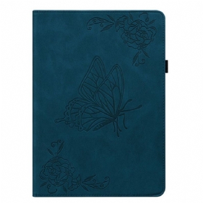 Bőrtok Samsung Galaxy Tab S11 Velúr Hatású Pillangó