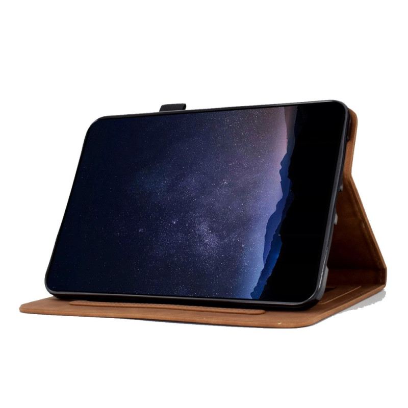 Bőrtok Samsung Galaxy Tab S11 Velúr Virág- És Pillangóhatású