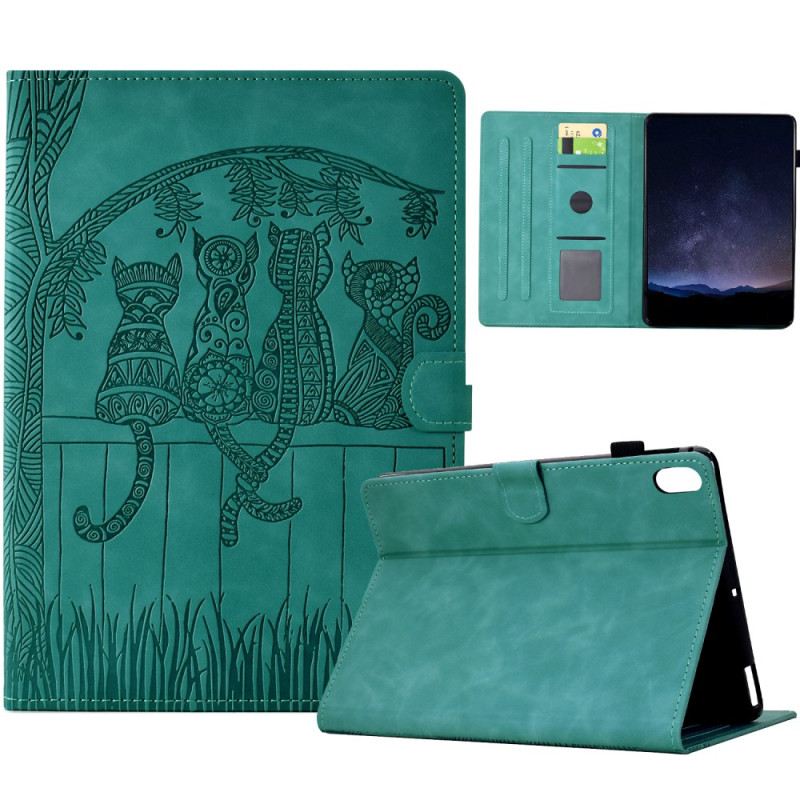 Fliptok Samsung Galaxy Tab S11 Velúr Hatású Macskajelenet