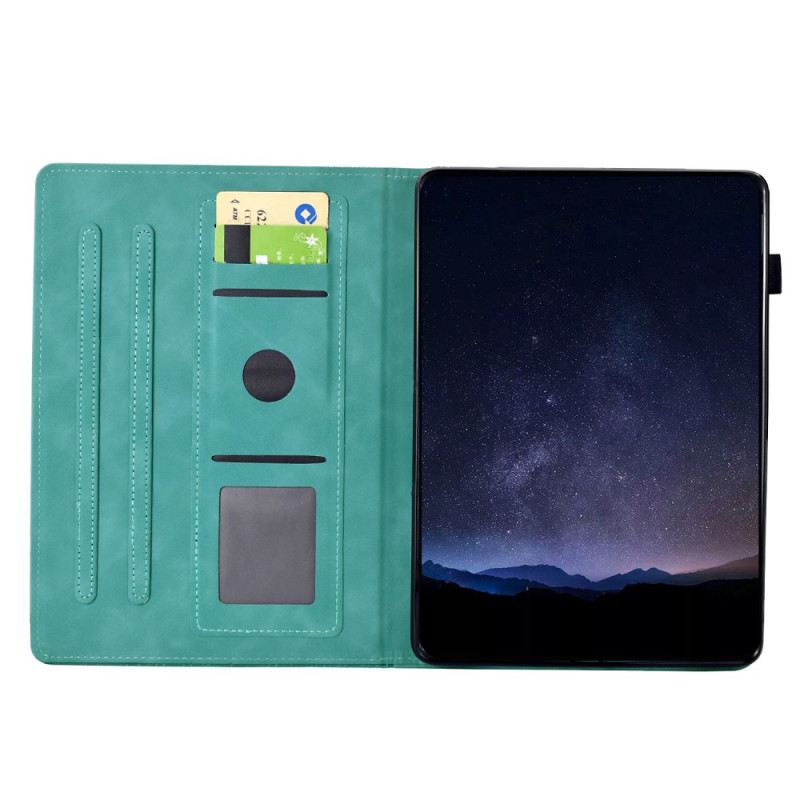 Fliptok Samsung Galaxy Tab S11 Velúr Hatású Macskajelenet