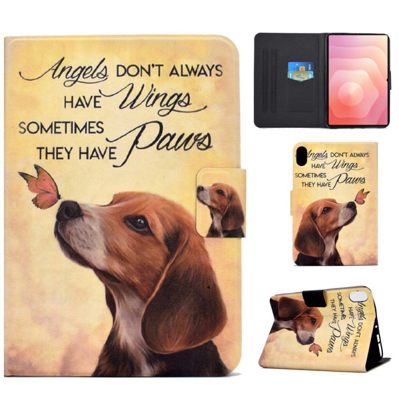 Kinyitható Bőrtok Samsung Galaxy Tab S11 Kutya És Pillangó