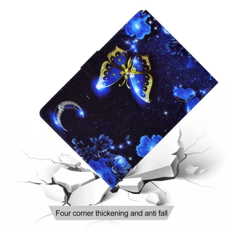 Kinyitható Tokok Samsung Galaxy Tab S11 Kék És Arany Pillangó