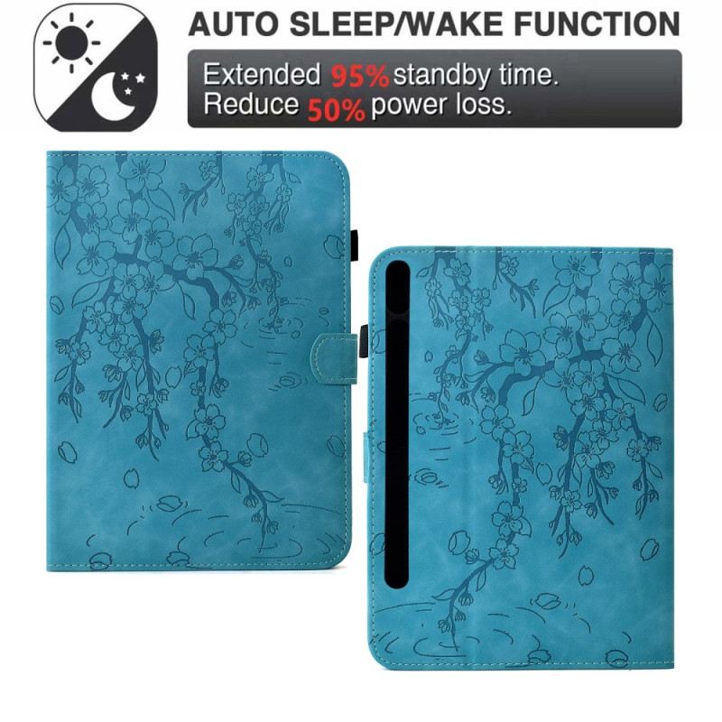 Kinyitható Tokok Samsung Galaxy Tab S11 Virágmintás Velúr