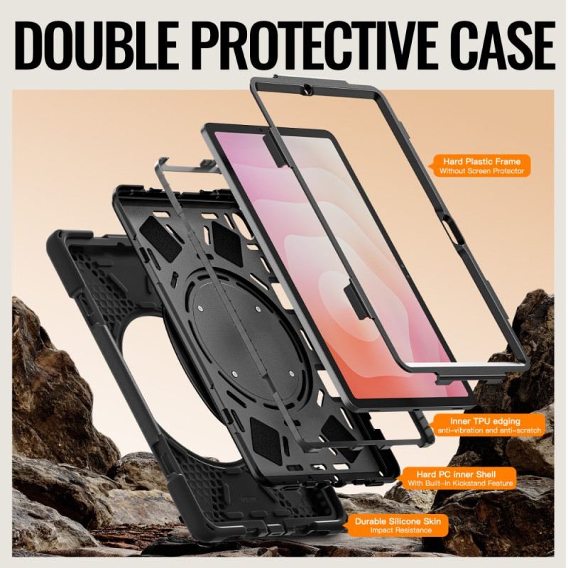 Tok Samsung Galaxy Tab S11 Háromszoros Védelem Gyűrűtartóval