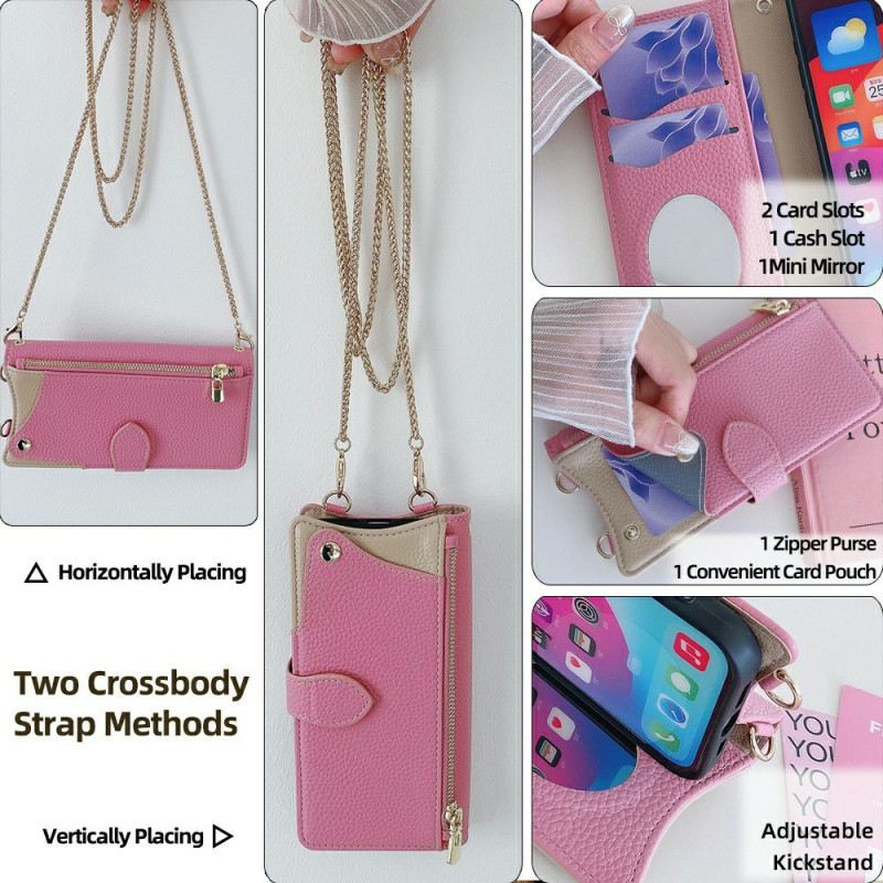 Fliptok Oneplus 13 Kétszínű Pénztárca Lánccal