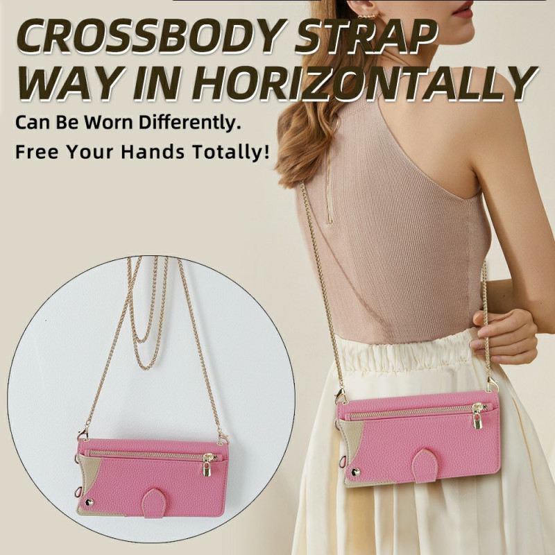 Fliptok Oneplus 13 Kétszínű Pénztárca Lánccal