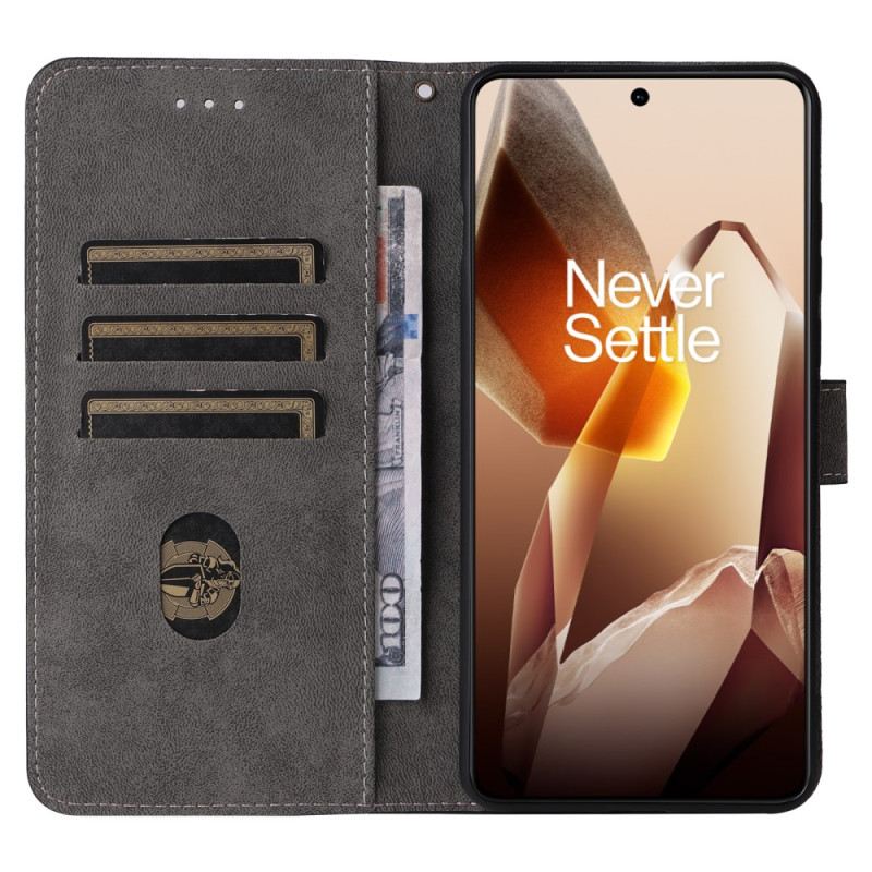 Kinyitható Bőrtok Oneplus 13 Velúr Hatású Rfid-védelemmel