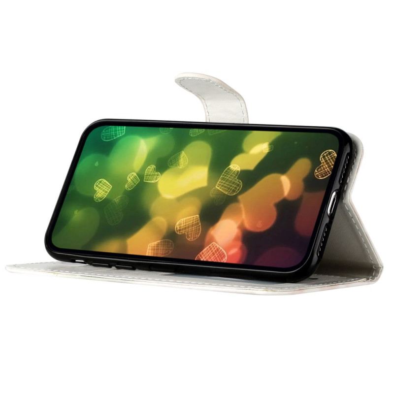 Bőrtok Samsung Galaxy S24 Ultra 5g Kék Pillangó Szíjjal