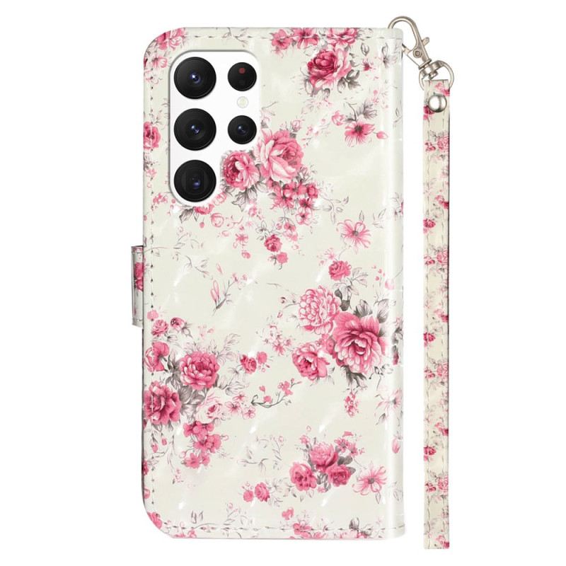 Bőrtok Samsung Galaxy S24 Ultra 5g Lierty Flowers Pánttal