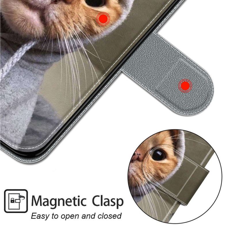 Fliptok Samsung Galaxy S24 Ultra 5g Macska Sárga Pántos Pulóverben