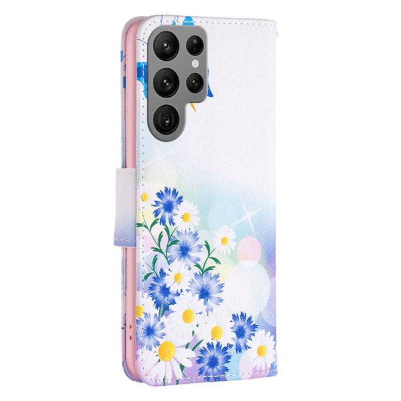 Kinyitható Tokok Samsung Galaxy S24 Ultra 5g Akvarell Pillangók