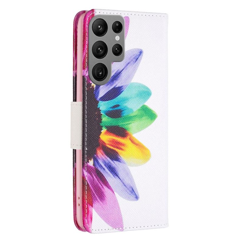 Kinyitható Tokok Samsung Galaxy S24 Ultra 5g Akvarell Virág