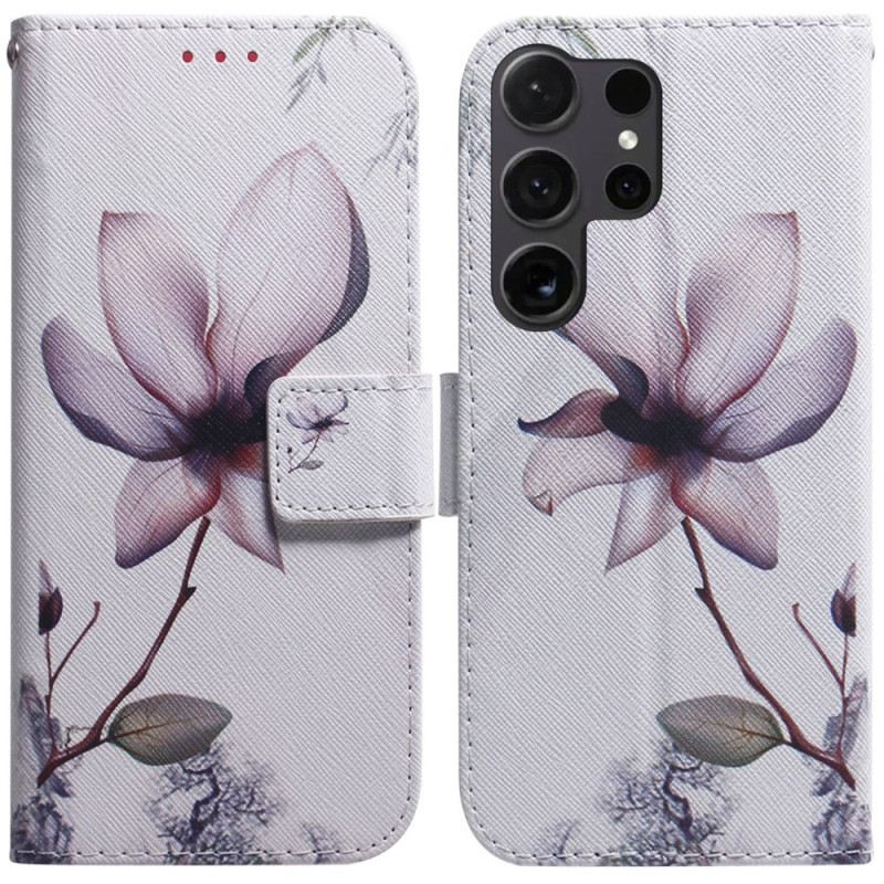 Kinyitható Tokok Samsung Galaxy S24 Ultra 5g Rózsaszín Virág