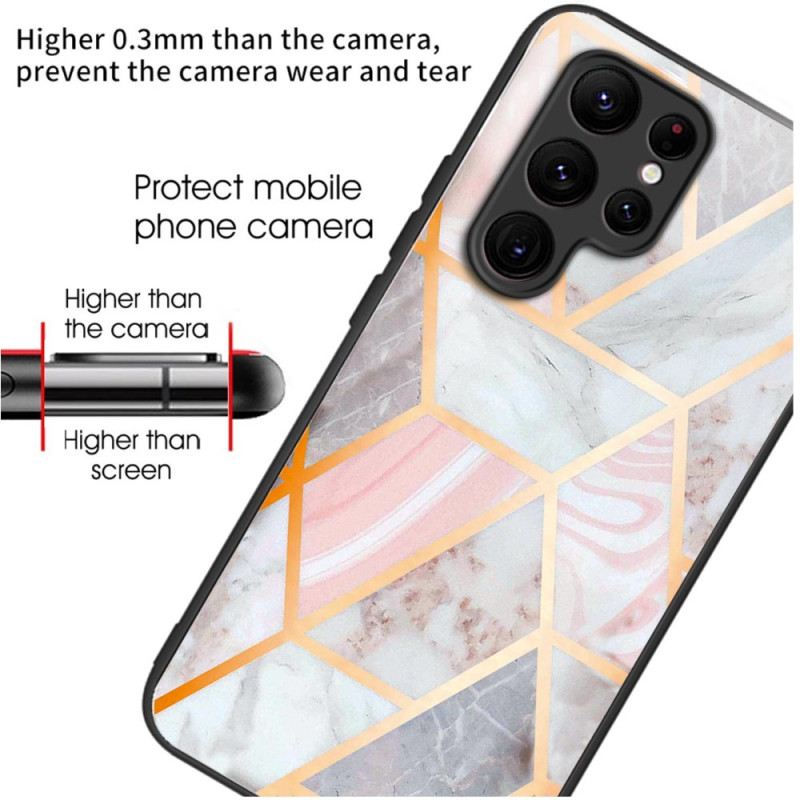 Telefontok Samsung Galaxy S24 Ultra 5g Rózsaszín Márvány Edzett Üveg