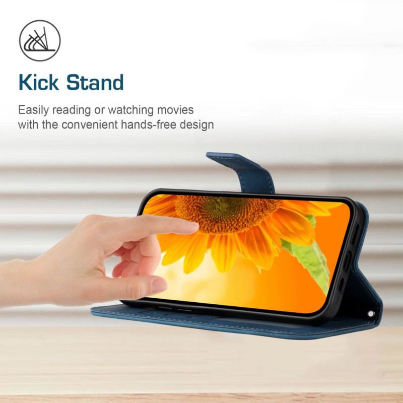 Bőrtok Vivo V50 Lite 5g Napraforgómintás Szíj