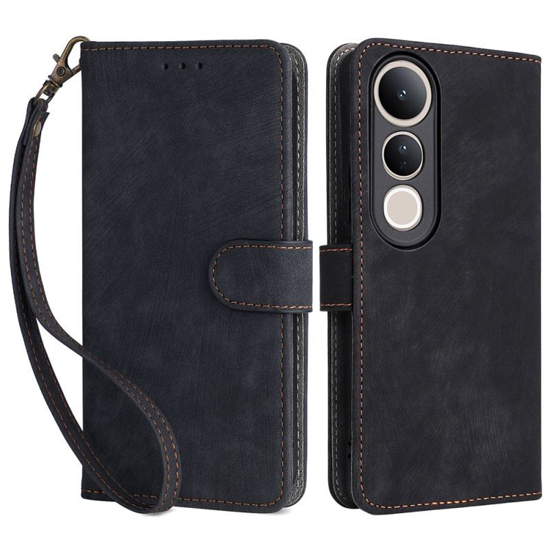 Bőrtok Vivo V50 Lite 5g Rfid-védelem Nyakpánttal