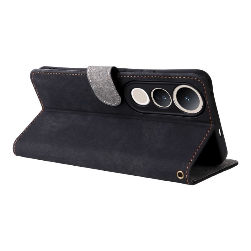 Bőrtok Vivo V50 Lite 5g Rfid-védelem Nyakpánttal