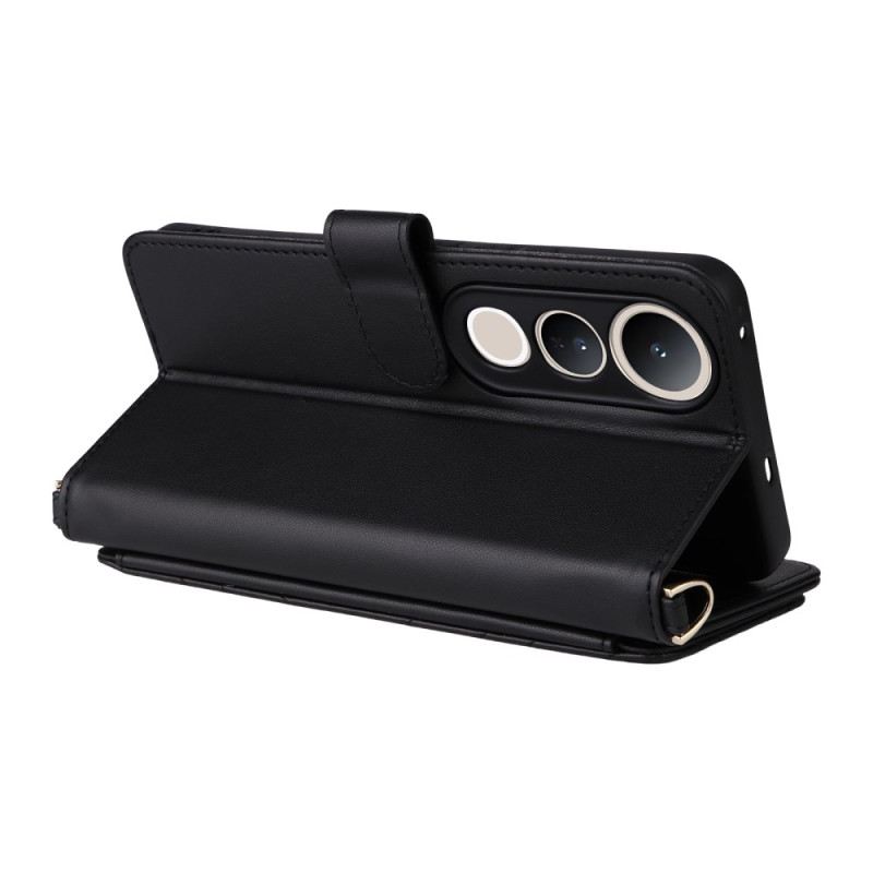 Bőrtok Vivo V50 Lite 5g Steppelt Nyakpánttal És Vállpánttal