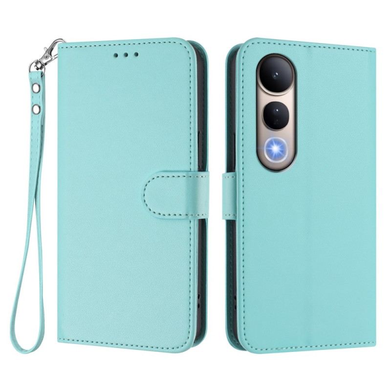 Fliptok Vivo V50 Lite 5g Sima Műbőr Nyakpánttal