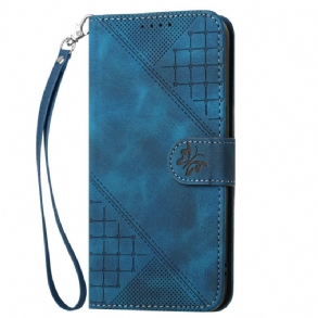 Kinyitható Bőrtok Vivo V50 Lite 5g Geometrikus Szíjdizájn