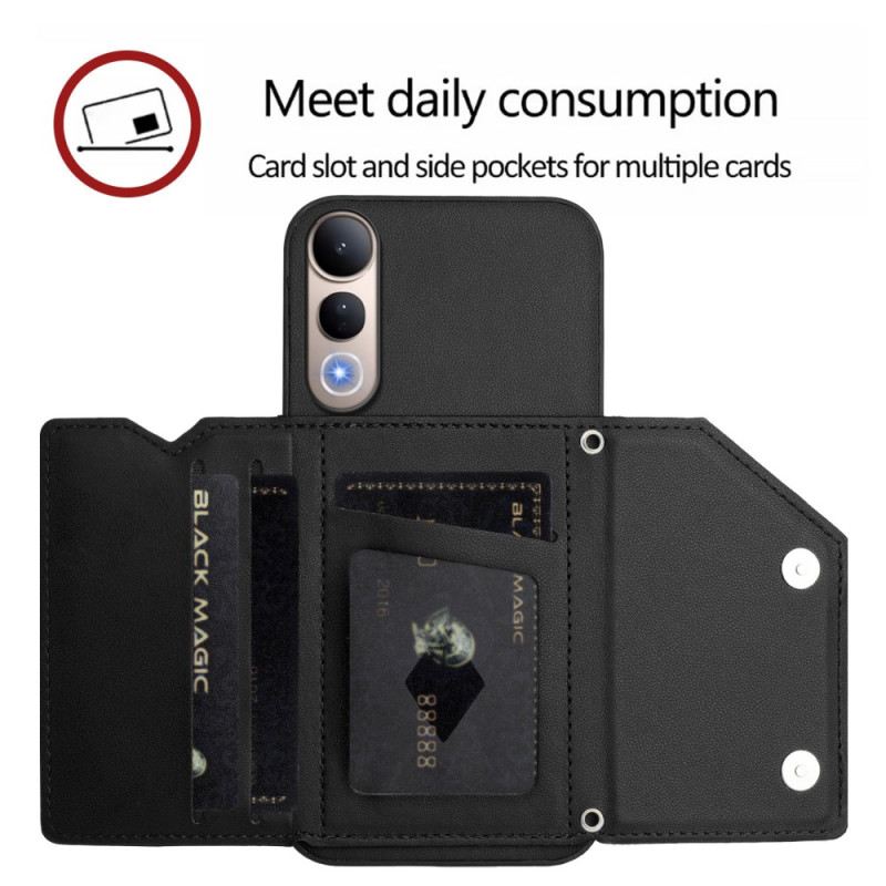 Kinyitható Bőrtok Vivo V50 Lite 5g Kártyatartó És Nyakpánt