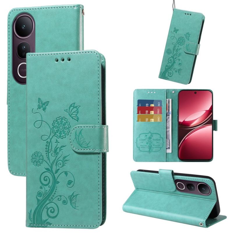 Kinyitható Tokok Vivo V50 Lite 5g Virágos Pillangóminta