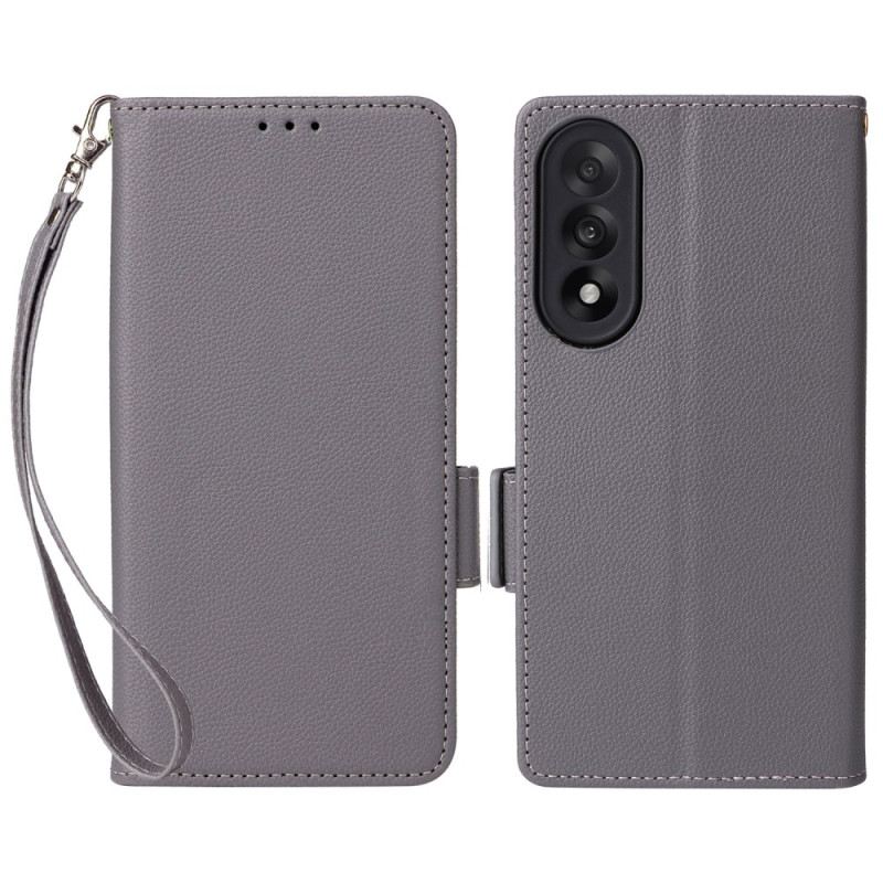 Bőrtok Oneplus Nord 5 Texturált Pánttal