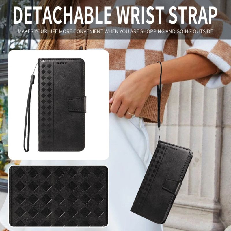 Kinyitható Bőrtok Oneplus Nord 5 Rombusz Szegély