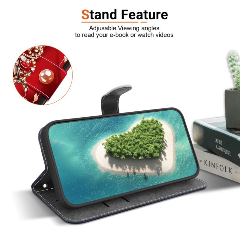 Kinyitható Bőrtok Oneplus Nord 5 Vörös Rózsák