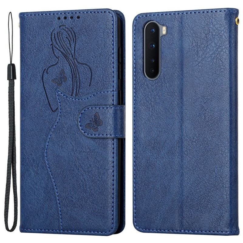 Fliptok / Bőrtok OnePlus Nord Műbőr Sziluett