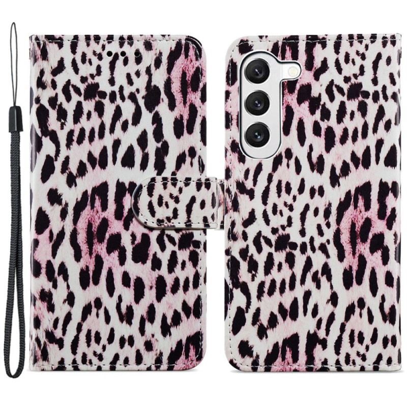 Bőrtok Samsung Galaxy S24 Plus 5g Leopárd Hatású Szíj