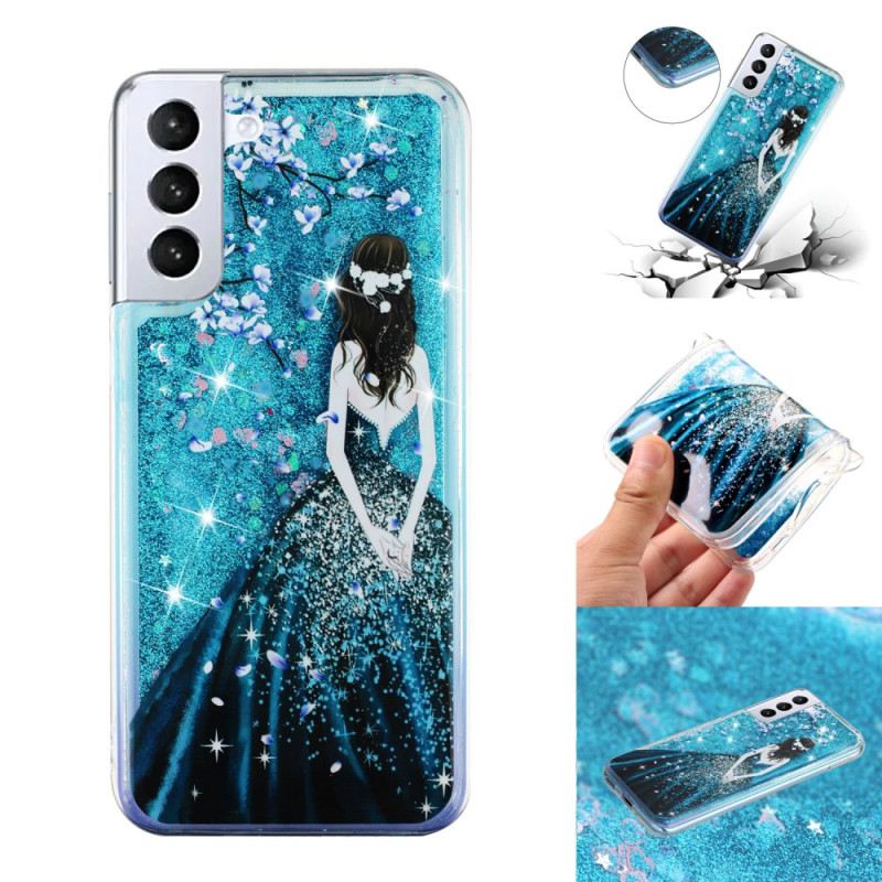 Tok Samsung Galaxy S24 Plus 5g Blue Girl Glitter Liquid
