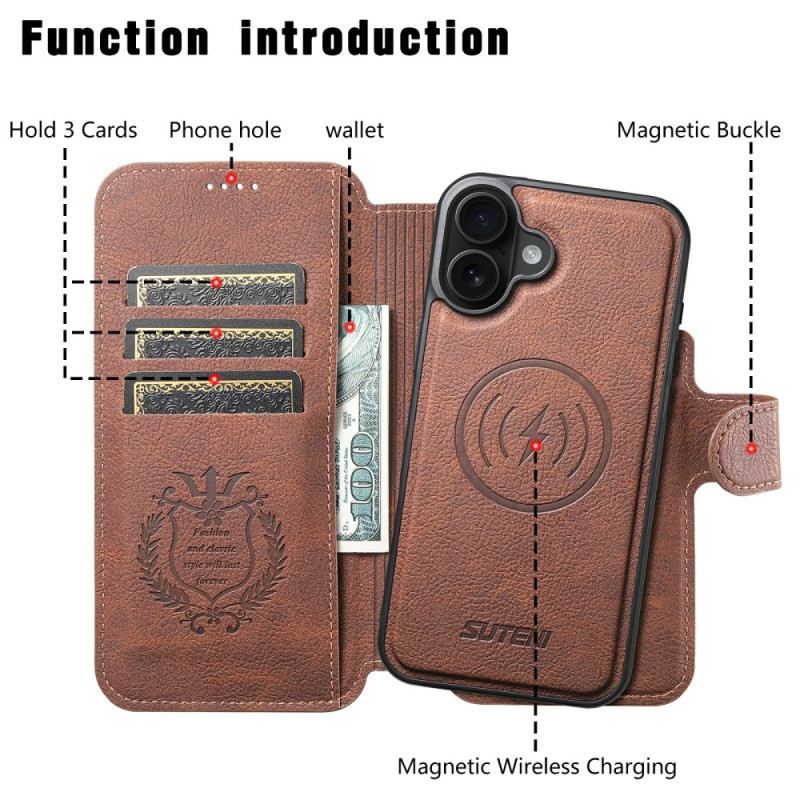 Bőrtok iPhone 17 Levehető Magsafe Tok Suteni