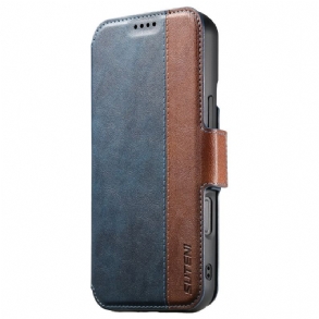 Bőrtok iPhone 17 Magsafe Kéttónusú Texturált Bőr