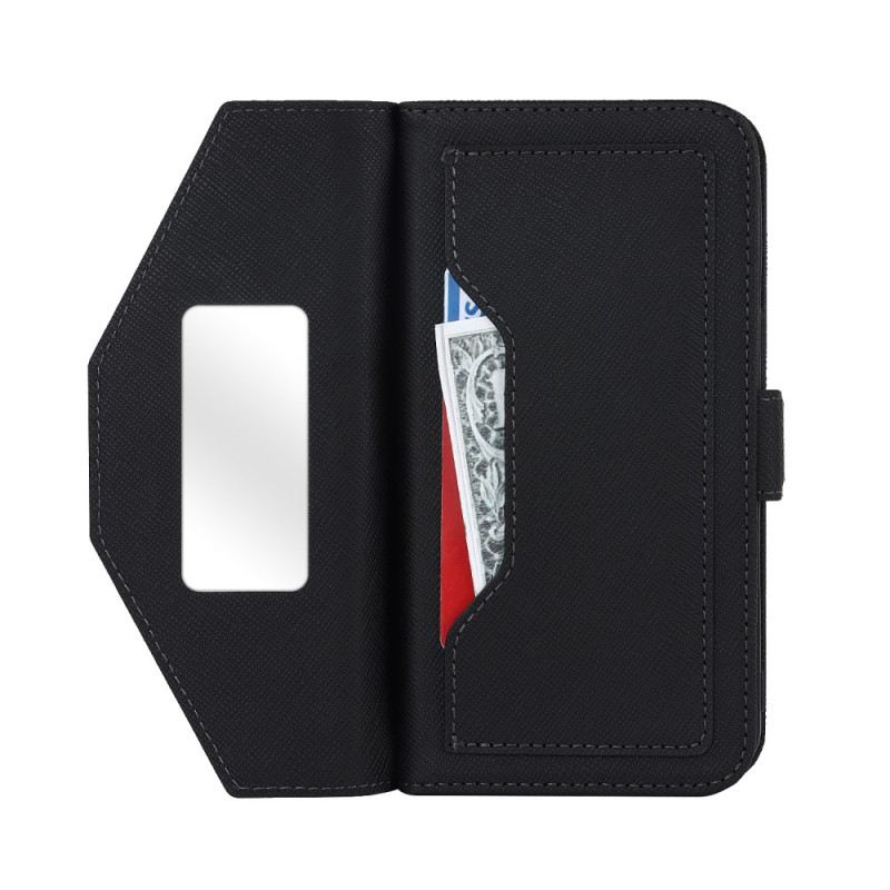 Bőrtok iPhone 17 Pénztárca Vállpánttal És Tükörrel