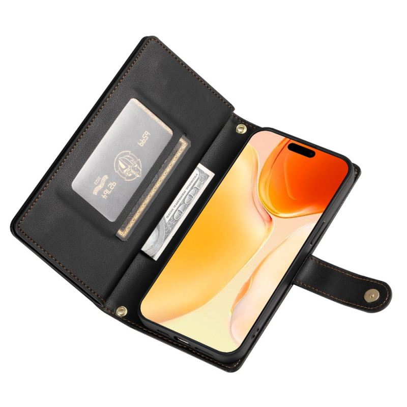 Fliptok iPhone 17 Cipzáras Zsebes És Pántos Pénztárca