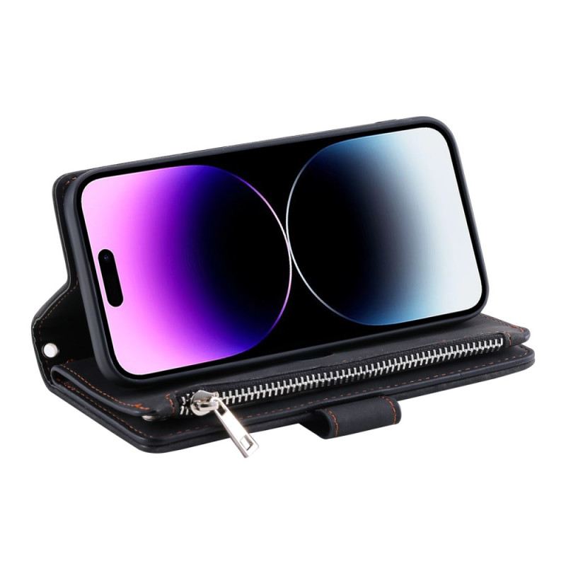 Kinyitható Bőrtok iPhone 17 Prémium Steppelt