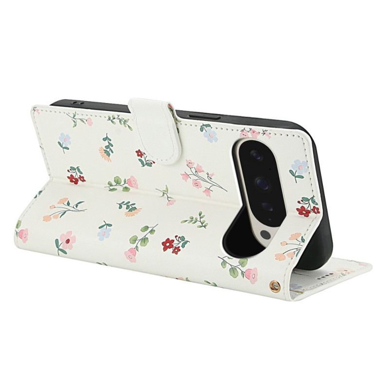 Bőrtok Google Pixel 10 Pro Xl Virágmintás