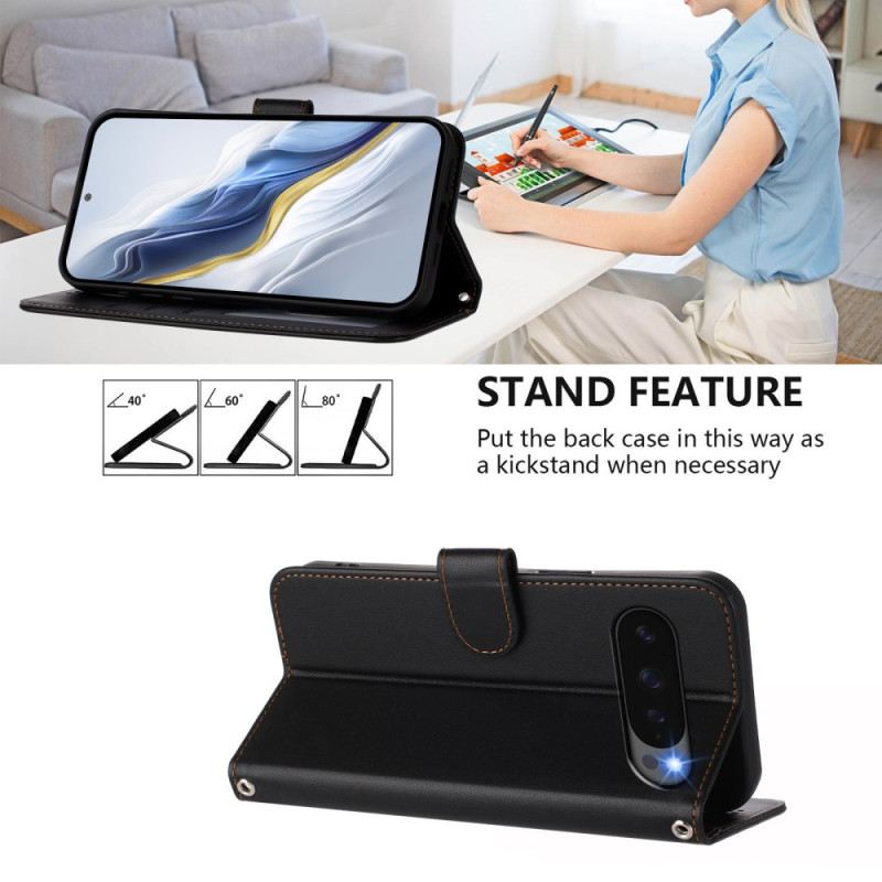 Fliptok Google Pixel 10 Pro Xl Egyszínű Műbőr Pánttal