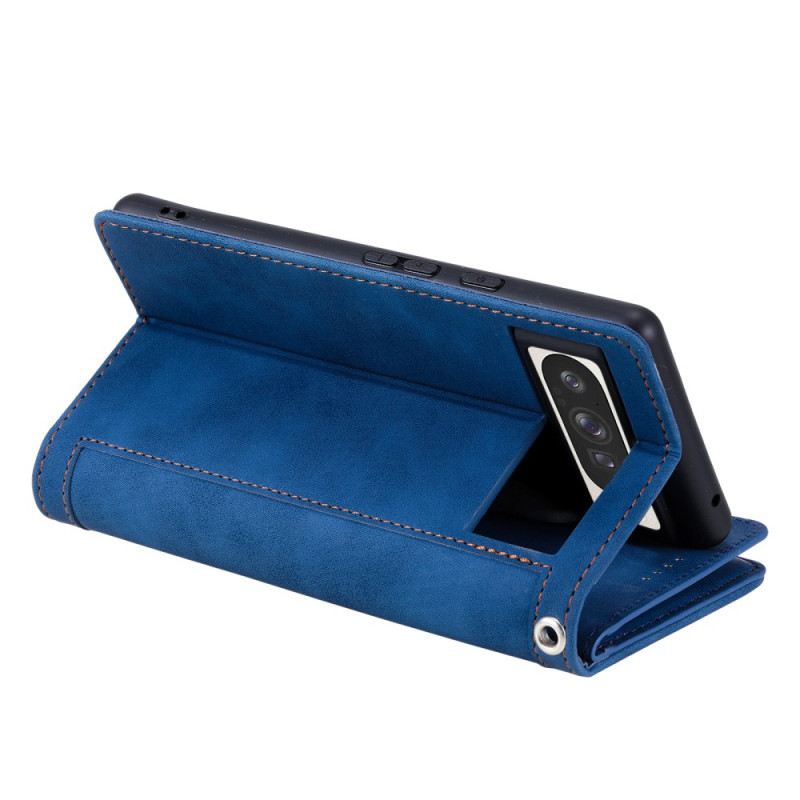 Kinyitható Bőrtok Google Pixel 10 Pro Xl 9 Kártyatartó Cipzárral Pénztárca