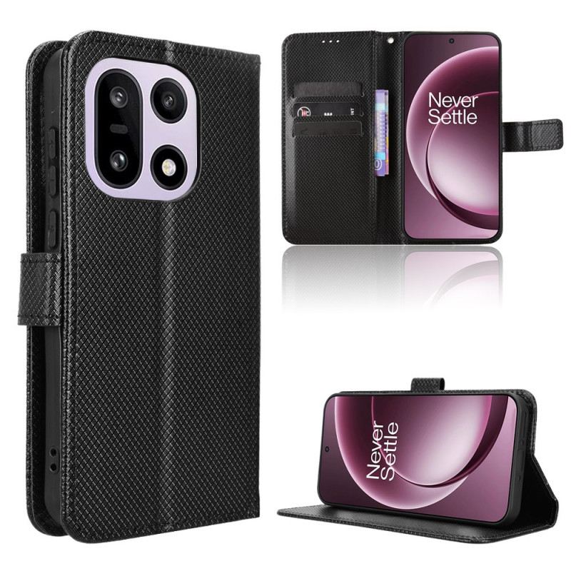 Bőrtok Oneplus 15 Gyémánt Textúra