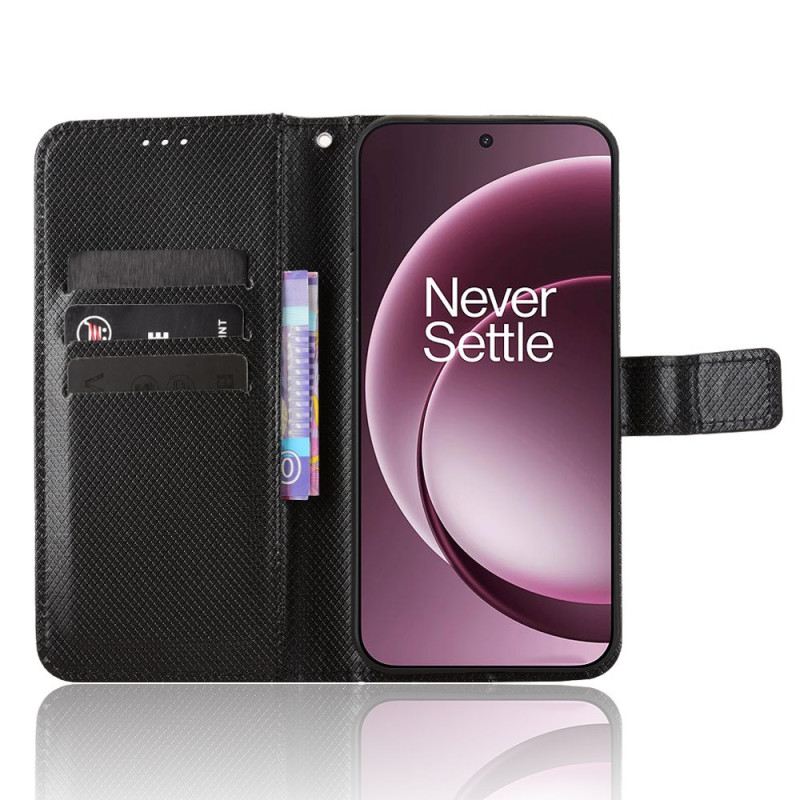 Bőrtok Oneplus 15 Gyémánt Textúra