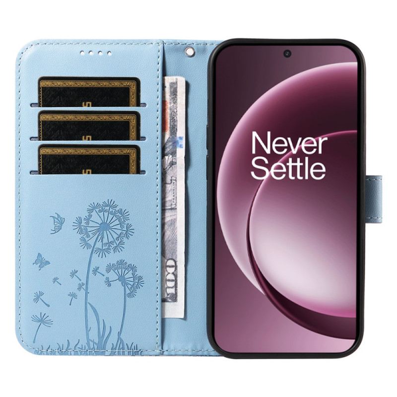 Bőrtok Oneplus 15 Pitypang Mintás Szíj