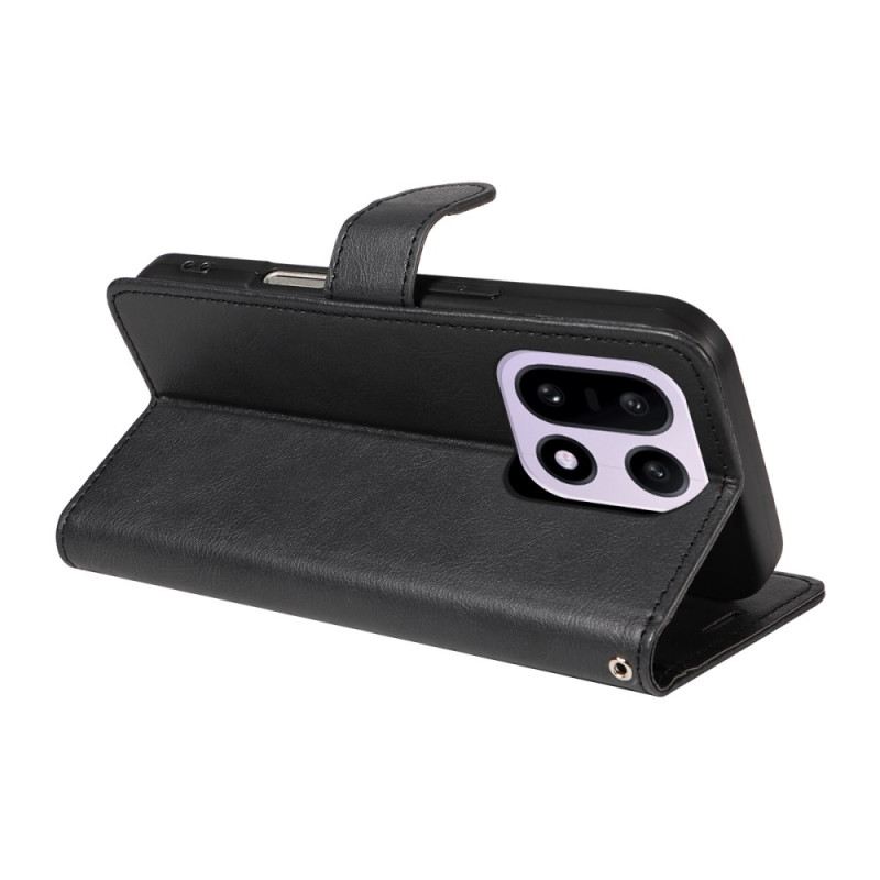 Kinyitható Bőrtok Oneplus 15 Egyszínű Műbőr